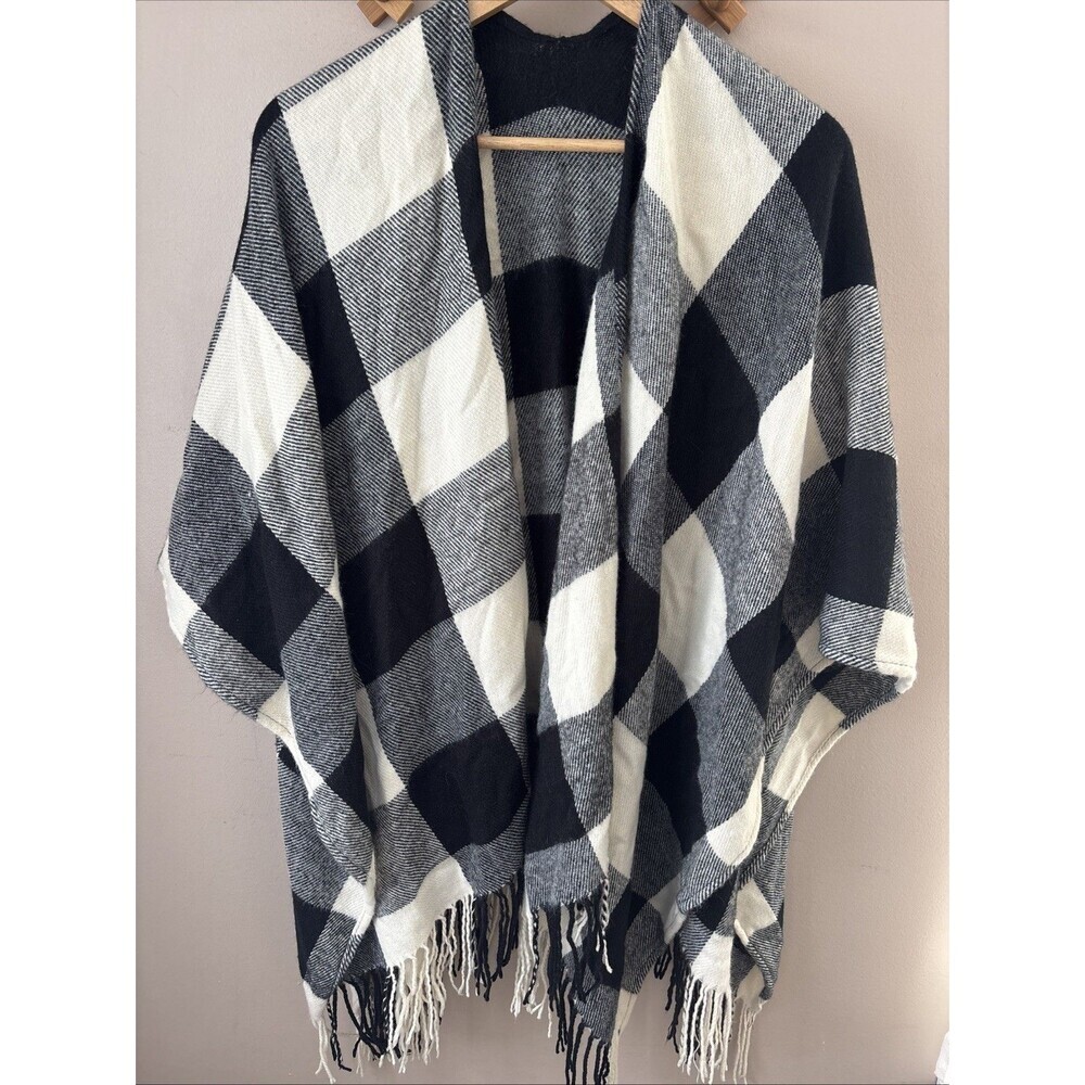 Women’s Black Buffalo Plaid Soft Scarf Shawl Wrap